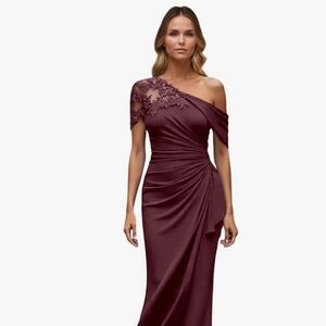 Elegant Burgundy  Dress